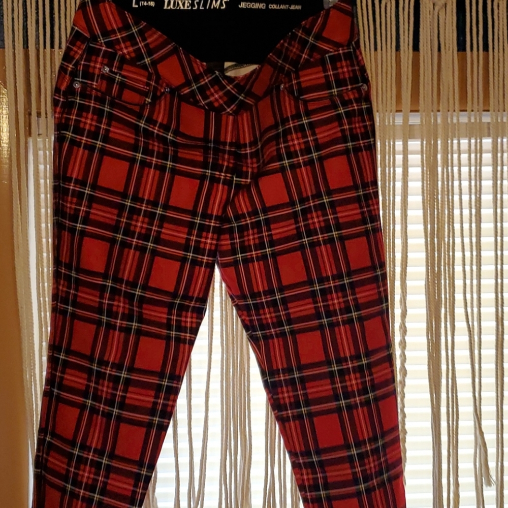 Red checked Jeggings